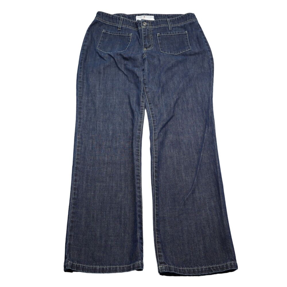 Tommy Hilfiger Jeans Womens 12 Blue Denim High Waist 4 Pocket Mom Pants